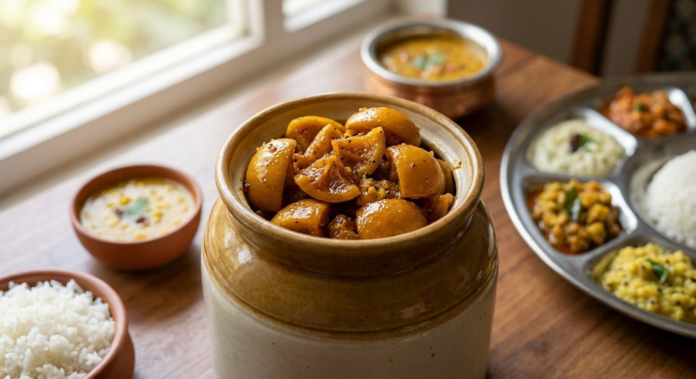 Lemon pickle for tangy South Indian comfort meals