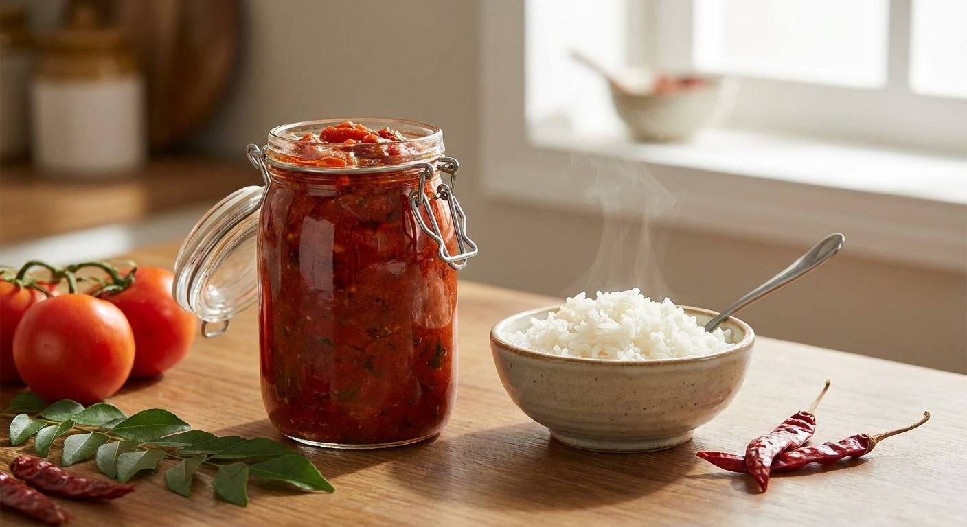 Tomato pickle for quick weekday Andhra meals