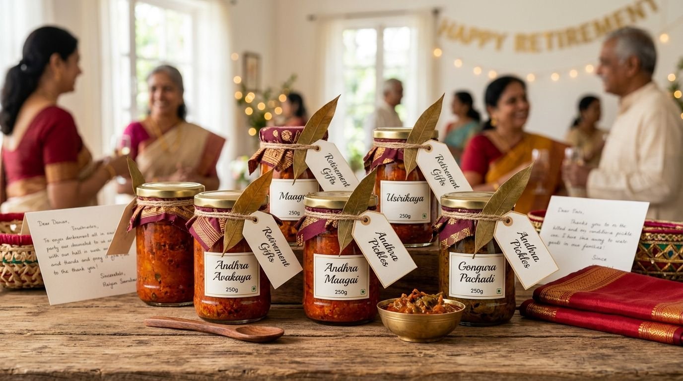 Andhra pickle gifts for retirement farewell parties