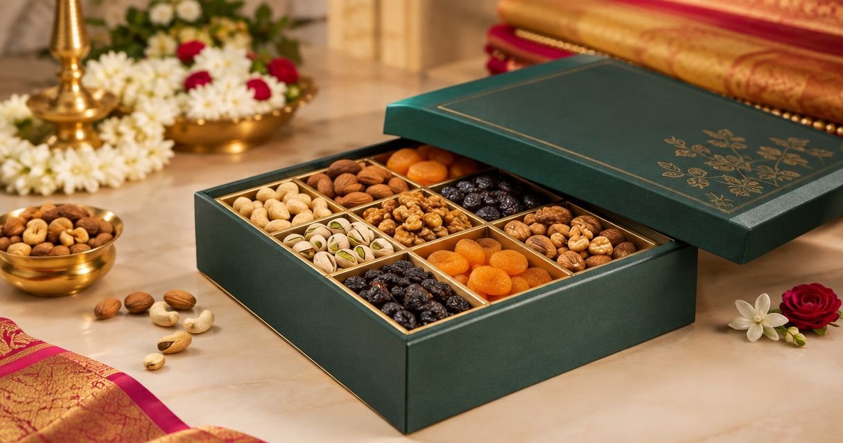 Best dry fruit gift box for Telugu wedding trousseau gifting