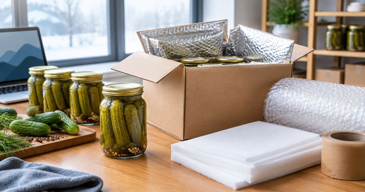 How to pack pickles for winter shipping without oil freezing