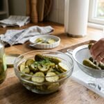 How to reduce oil in store-bought pickles before serving