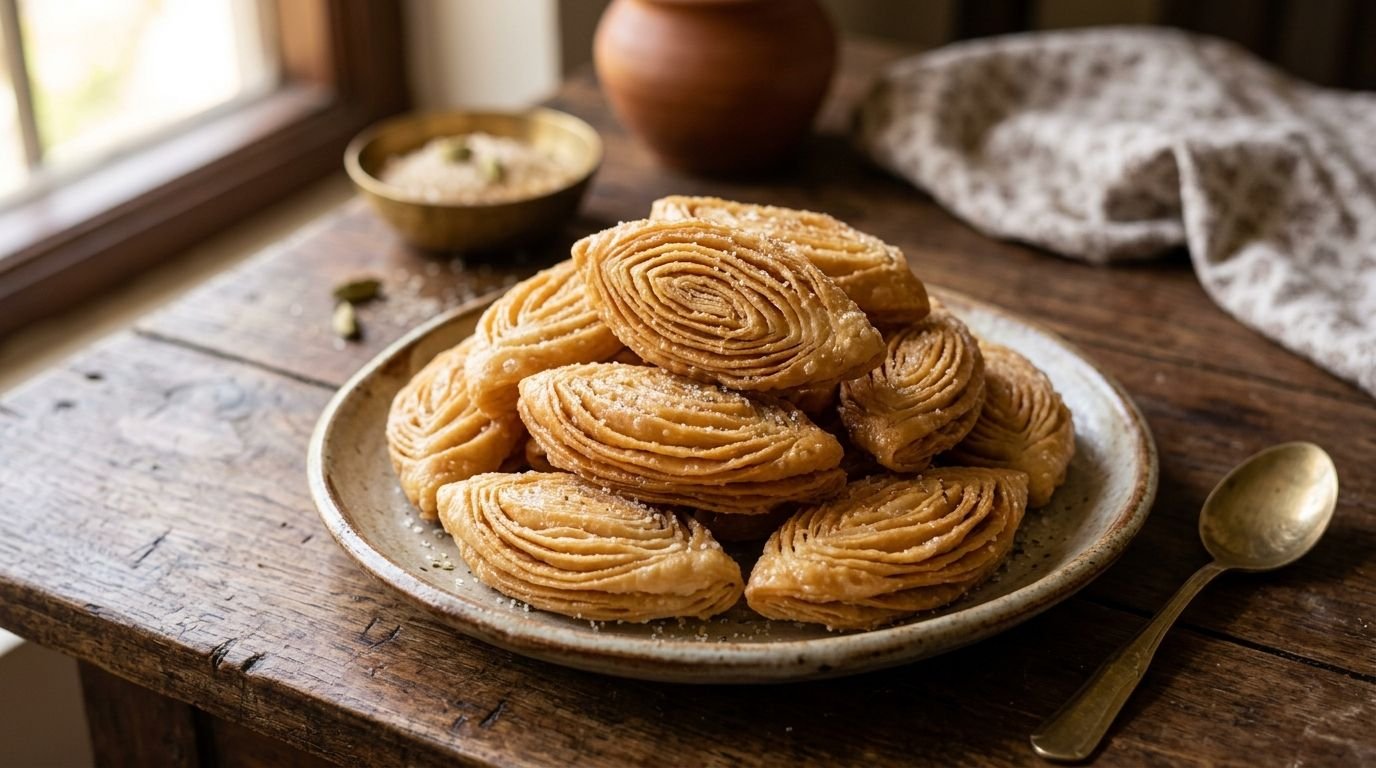 Kaja for crispy layered Andhra sweet lovers