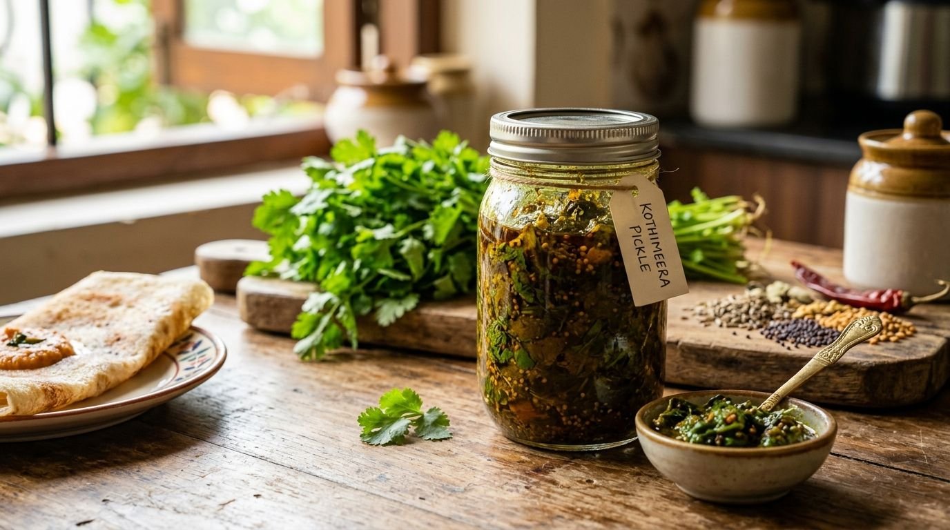 Kothimeera pickle for fresh coriander flavor lovers