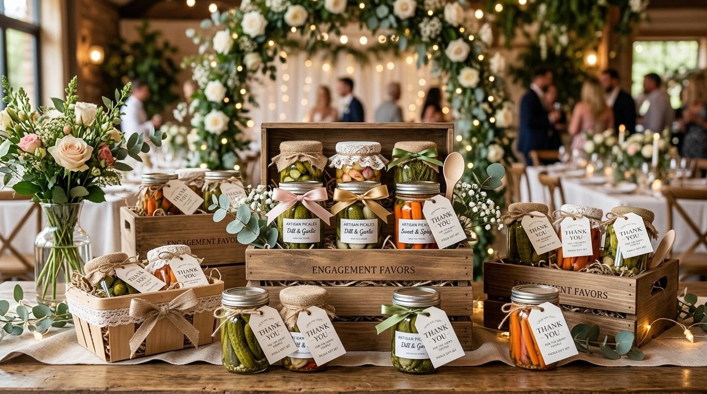 Pickle gift sets for engagement ceremony favors