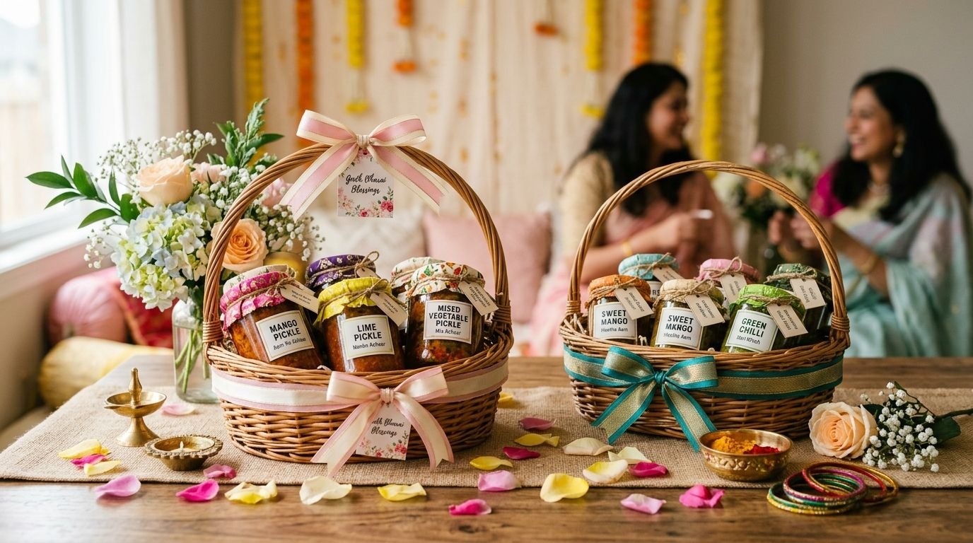Pickle hampers for baby shower and godh bharai ceremonies